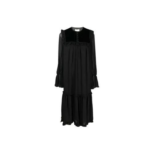 SAINT LAURENT Long-Sleeved Dresses Women's Black