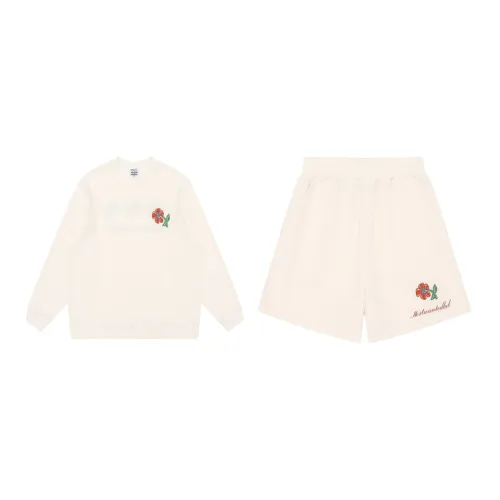 MostwantedLab Vintage Flower Sweatshirt Sets Unisex