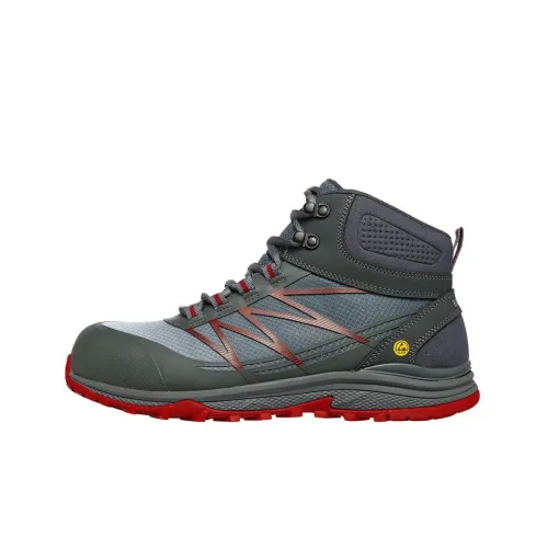 Skechers Work Lifestyle Shoes Men Mid-Top Gray/Red