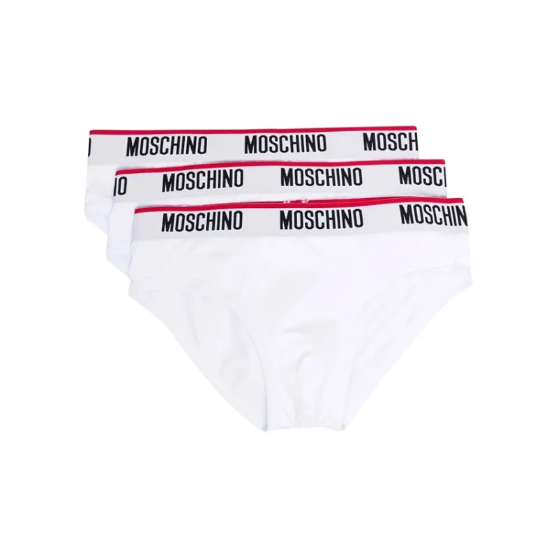 MOSCHINO Logo waistband Three pack Briefs-2