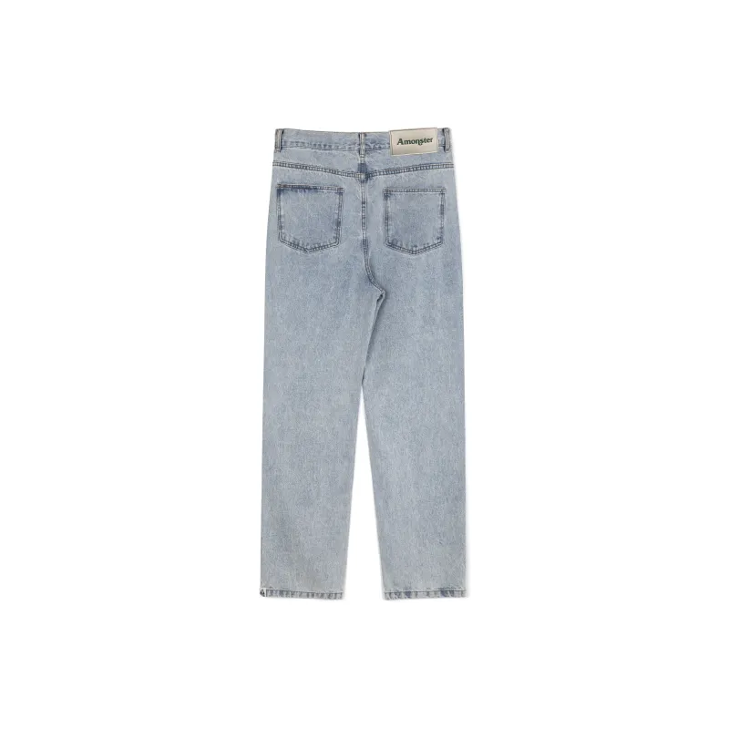 AMONSTER Straight Thin Jeans Unisex-1