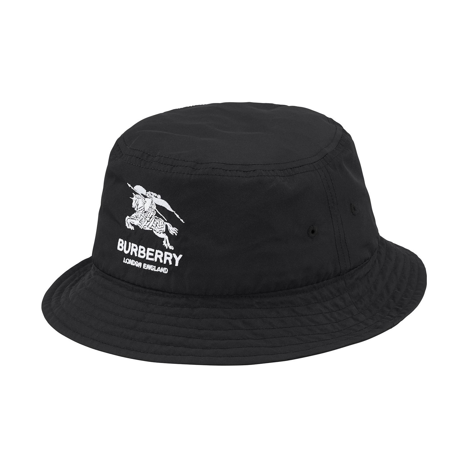 supreme×BURBERRY ブラック バケットハット S/M BURBERRY SUPREME バケットハット SM