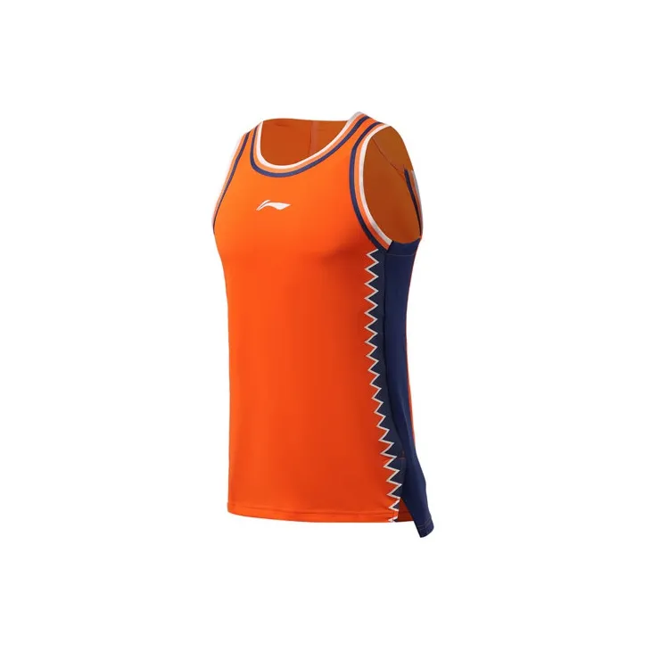 LiNing Sports Basketball Collection Basketball Suit Men's Sun Orange-2