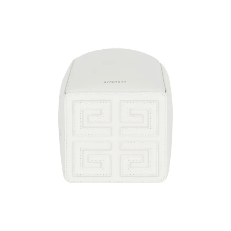 GIVENCHY Cut Out Series Smooth Cow Leather Bucket Bag, One Shoulder Handbag Mini Women's Ivory White-4