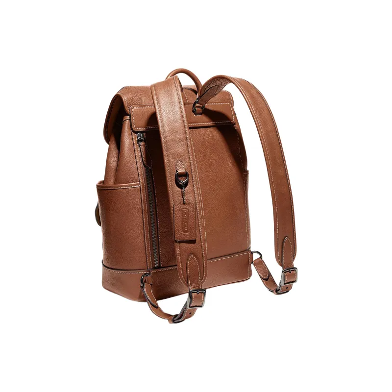 COACH Carriage Leather Backpack Large Size Men's Brown-1