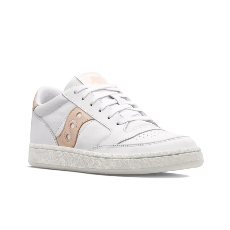 Saucony Jazz Court Metallic Anti Slip Wear Resistant Low Top Skateboard Shoes Women's White Apricot-2