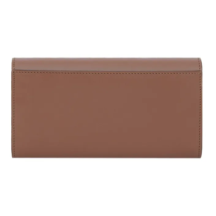Burberry Smooth Calf Leather Money Clip Card Holder Wallet Women's Malt Brown-2