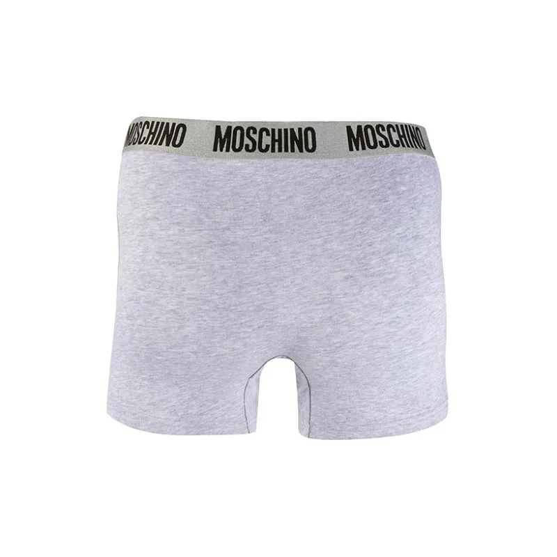 MOSCHINO Men's FW21 Logo Printing Boxer Briefs 1 Packs Grey-1