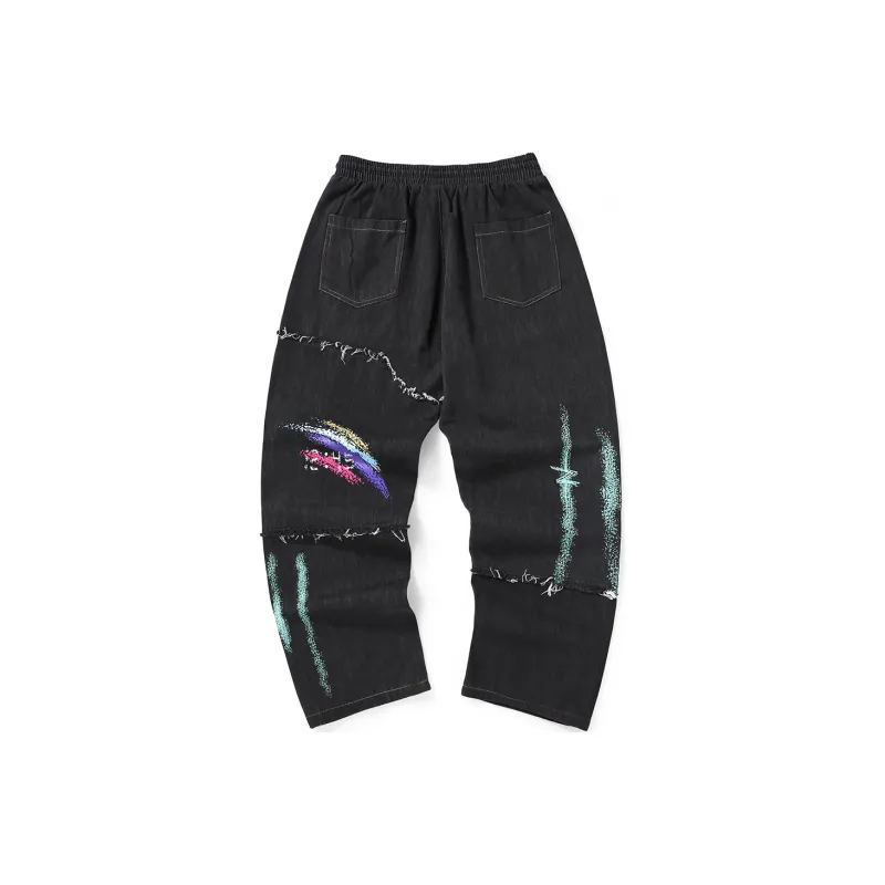 GENANX Straight Jeans Men's Black-1