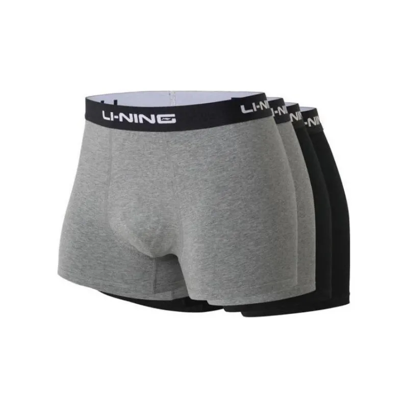 LiNing Training Series Underpants Men's 4 Pack Black/Gray-0