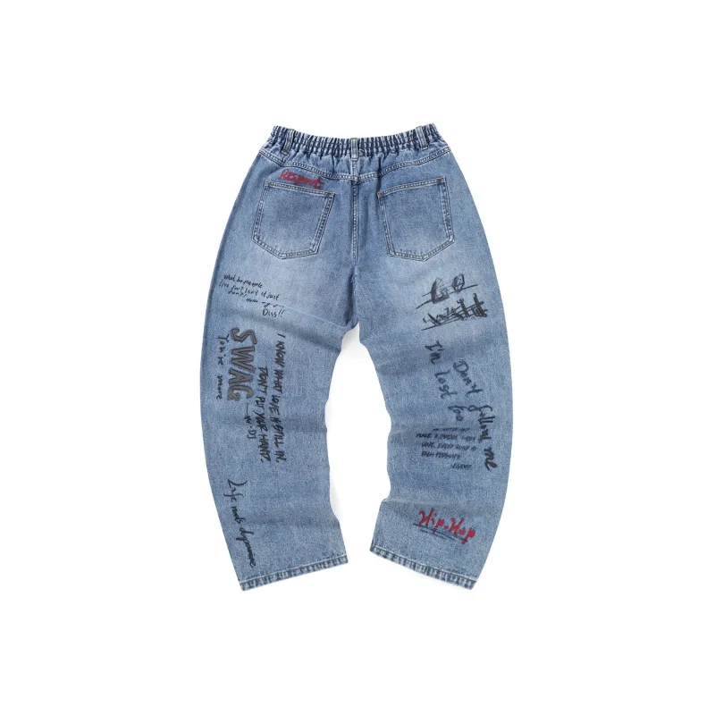 GENANX Straight Jeans Unisex Denim Blue-1