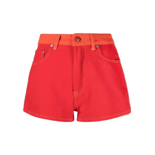 GANNI Denim Shorts Women's Red