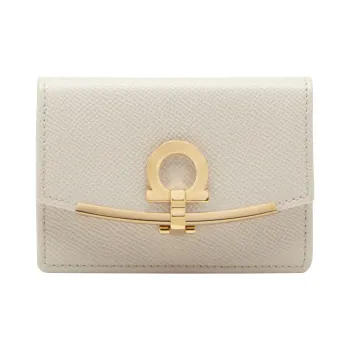 FERRAGAMO Cow Leather Card Holder Women's White