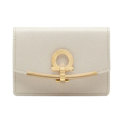 FERRAGAMO Cow Leather Card Holder Women's White