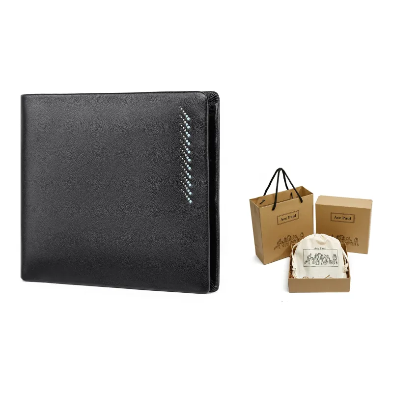Ace Paul Cow Leather Wallet Men's Black-2
