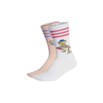 Adidas Originals Mid Calf Socks Unisex 2 Pack Bright Light Pink/White