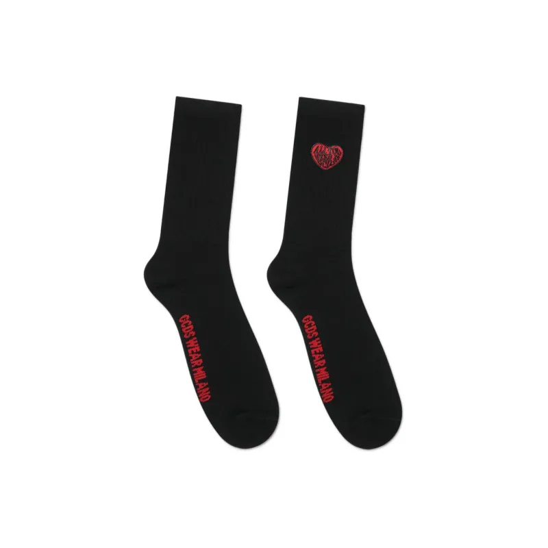 GCDS FW21 Knee High Socks Men's Black-1