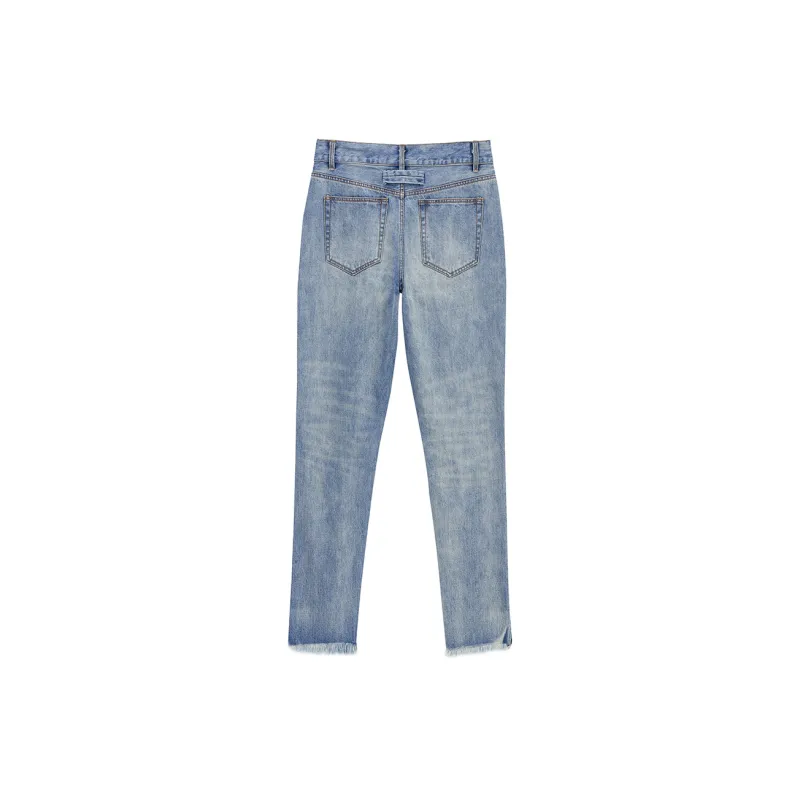 BONELESS Tapered Pants Jeans Unisex Blue-1