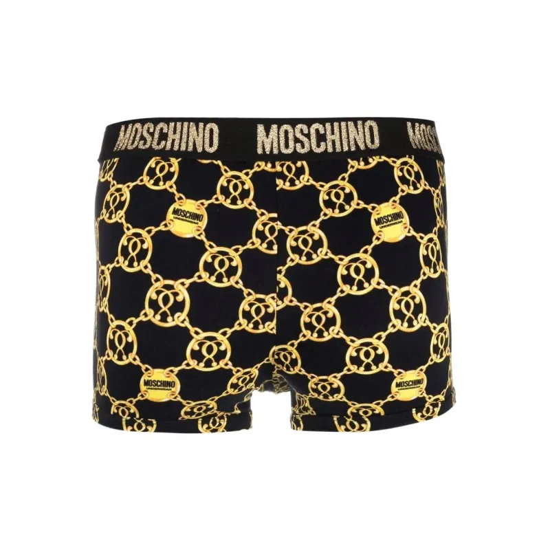 MOSCHINO Men's Printing Logo Boxer Briefs 1 Pack Black-1