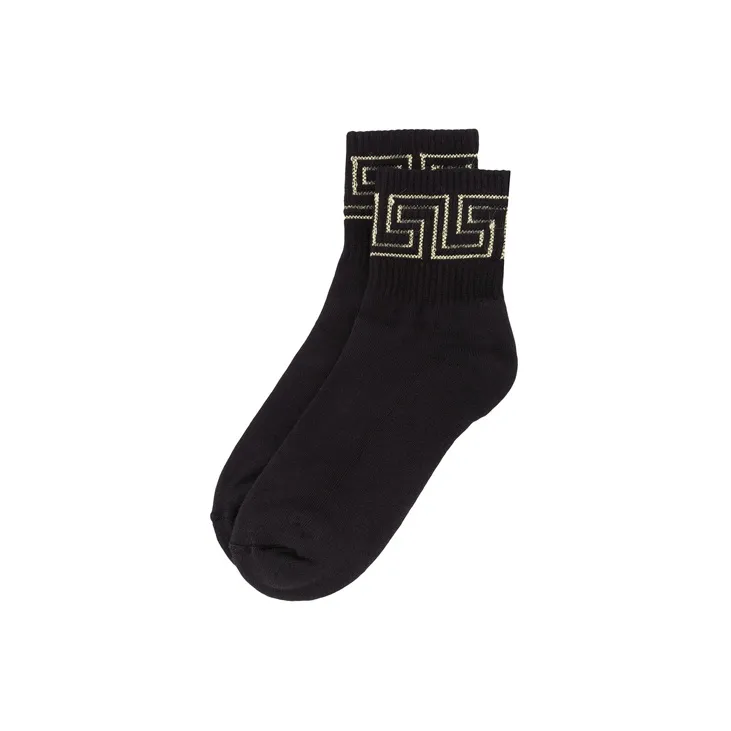VERSACE Mid Calf Socks Unisex Black-0
