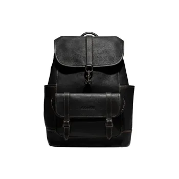 COACH Carriage Leather Backpack Large Size Men's Black