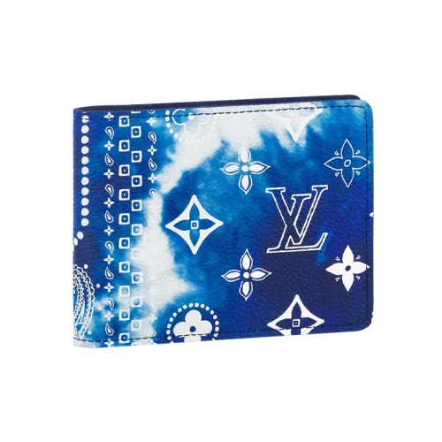 LOUIS VUITTON Slender Wallet Bandana 8 Card Slot Monogram Bleached Blue