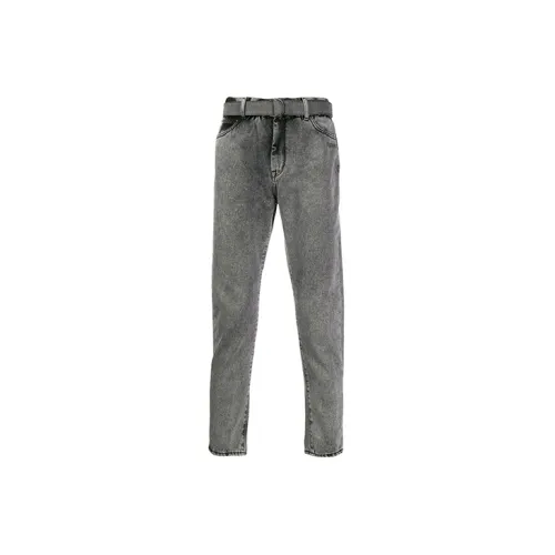 OFF-WHITE Belted Slim Fit Low Crotch Denim Jeans 