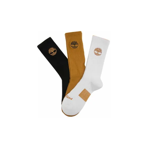 Timberland Men's Embroidery Socks 3 Packs Brown/Black/White