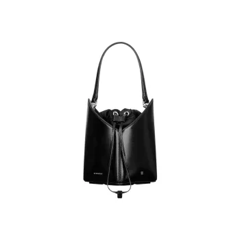 GIVENCHY Cut-out Smooth Cow Leather Bucket Bags One Shoulder Handbags Mini Women's Black