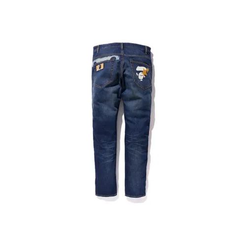 A BATHING APE Skinny Damaged Jeans