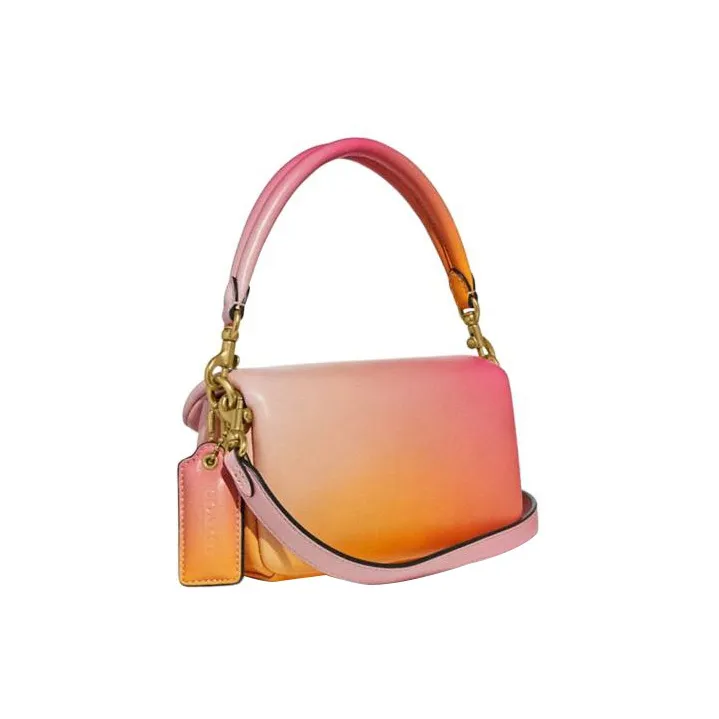 COACH Pillow Leather Shoulder Bag Women's Pink & Orange-1