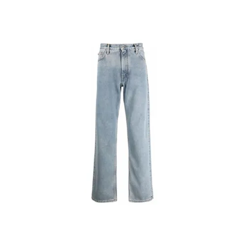 OFF-WHITE Diag Print Straight Leg Jeans 