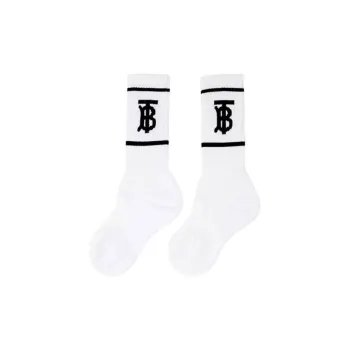 Burberry Mid Calf Socks Men's 1 Pack White