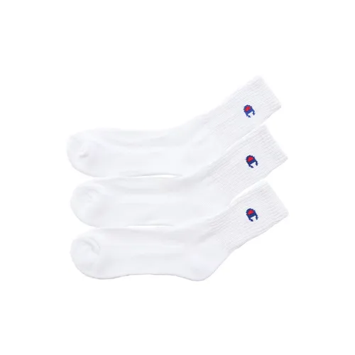Champion Unisex Mid Tube Socks 3 Packs White