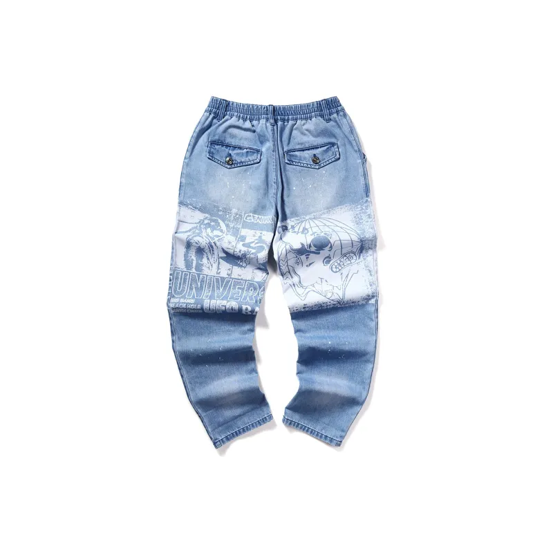 GENANX Straight Jeans Unisex Sky Blue-1