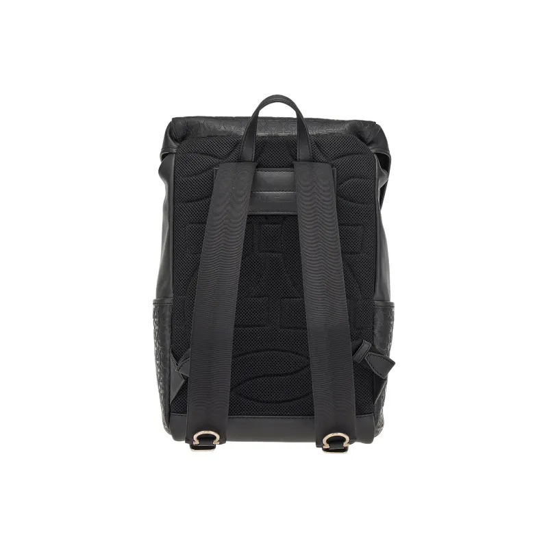 FERRAGAMO Cow Leather Backpack Men's Black-2