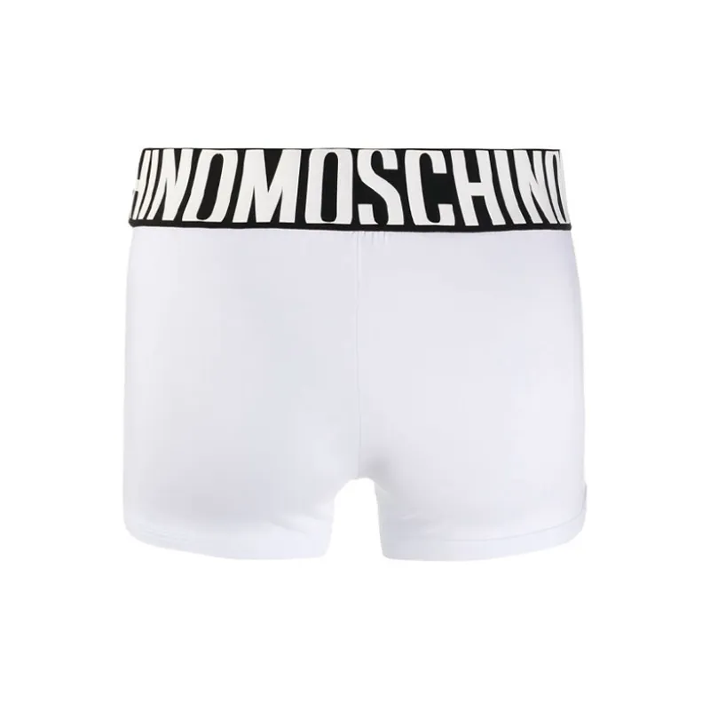 MOSCHINO Men's Logo Printing Boxer Briefs 1 Packs White-1