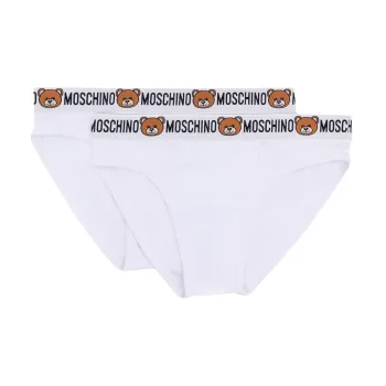MOSCHINO Logo Waistband 2 Pack Thongs