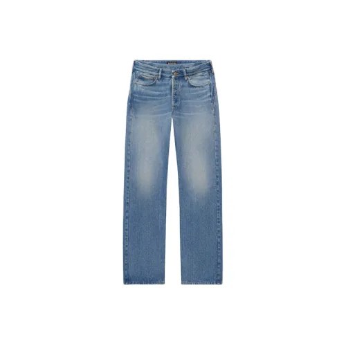 Balenciaga Men's SS21 Flatground Slim Jeans Pants Blue