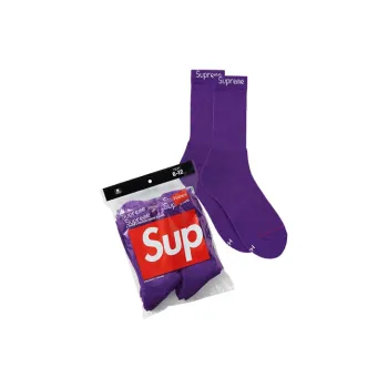 Supreme Hanes Crew Socks 4 Pack Purple