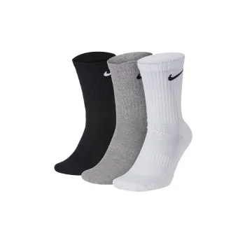 Nike Mid Calf Socks Unisex 3 Pack Black White Gray
