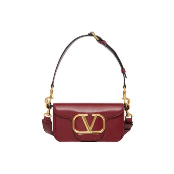 Valentino Calfskin Shoulder Bag Handbag Shoulder Bag Men's Ruby Rock Color