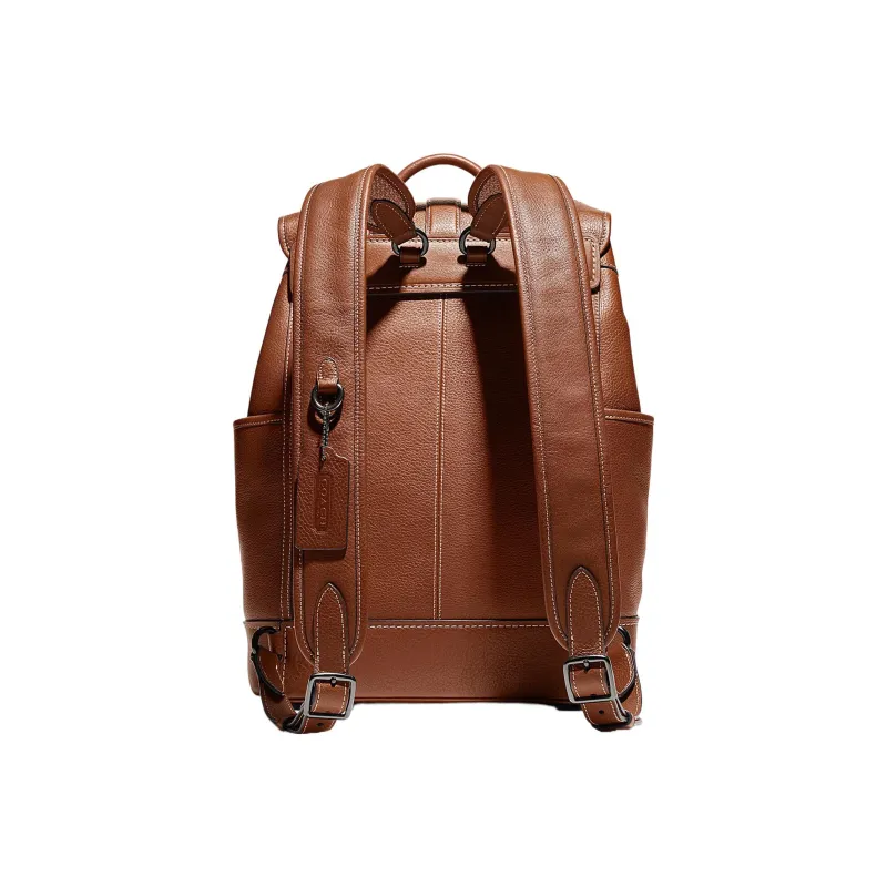 COACH Carriage Leather Backpack Large Size Men's Brown-2