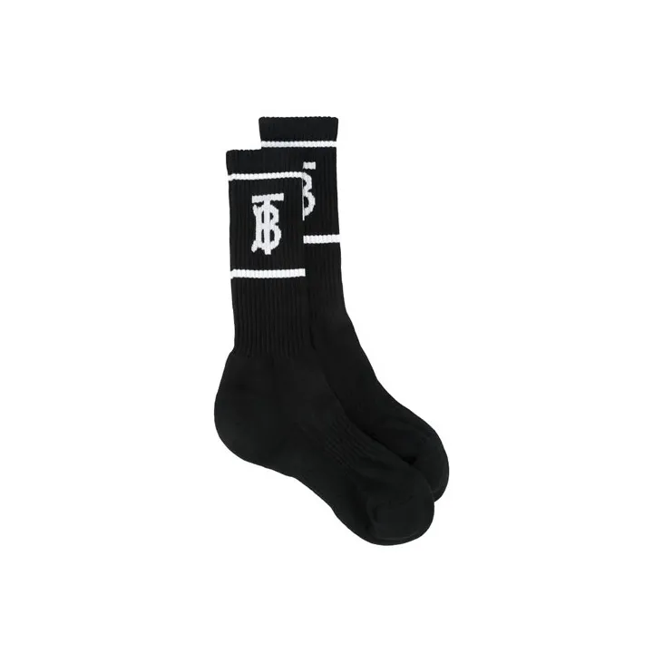 Burberry Monogram Motif Intarsia Socks 'Black'-1