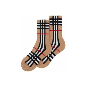 Burberry Check Intarsia Technical Stretch-cotton Socks