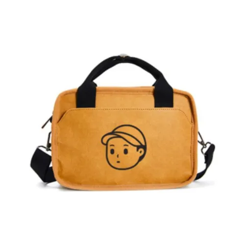Finerworld Wet Kraft Paper/Canvas Messenger Bag, Briefcase, Handbag, Crossbody Bag Unisex Brown