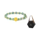 Green Strawberry Quartz Lotus Beaded Bracelet+Exclusive Black Gold Box