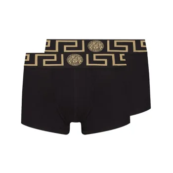 VERSACE Greca Border Trunks 2 Pack Black