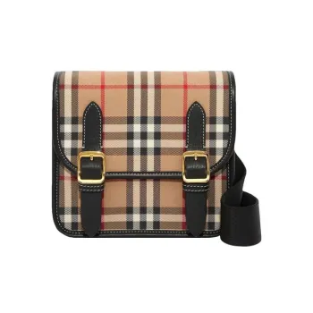 Burberry Vintage Cotton With Leather Messenger Bag Crossbody Bags Shoulder Bags Regular Kids' Archive Beige