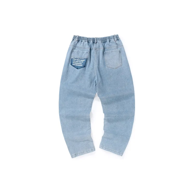 XXGOGO Straight Jeans Unisex Denim Blue-1